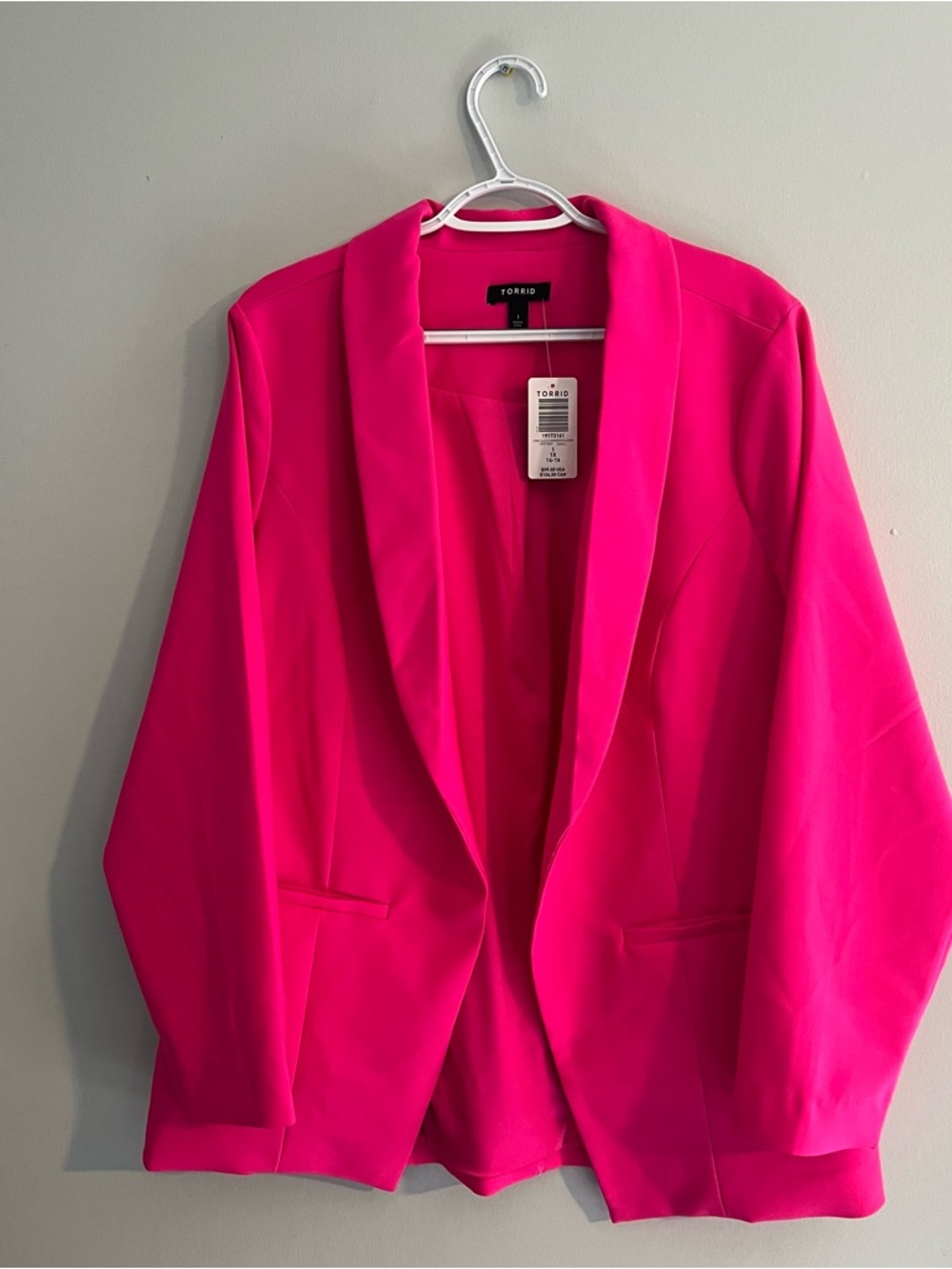 Torrid Refined *Pink Glo* Collared Blazer 1X